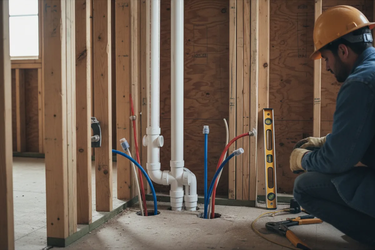 Drain and supply rough-in during Drain Cleaning in Mora