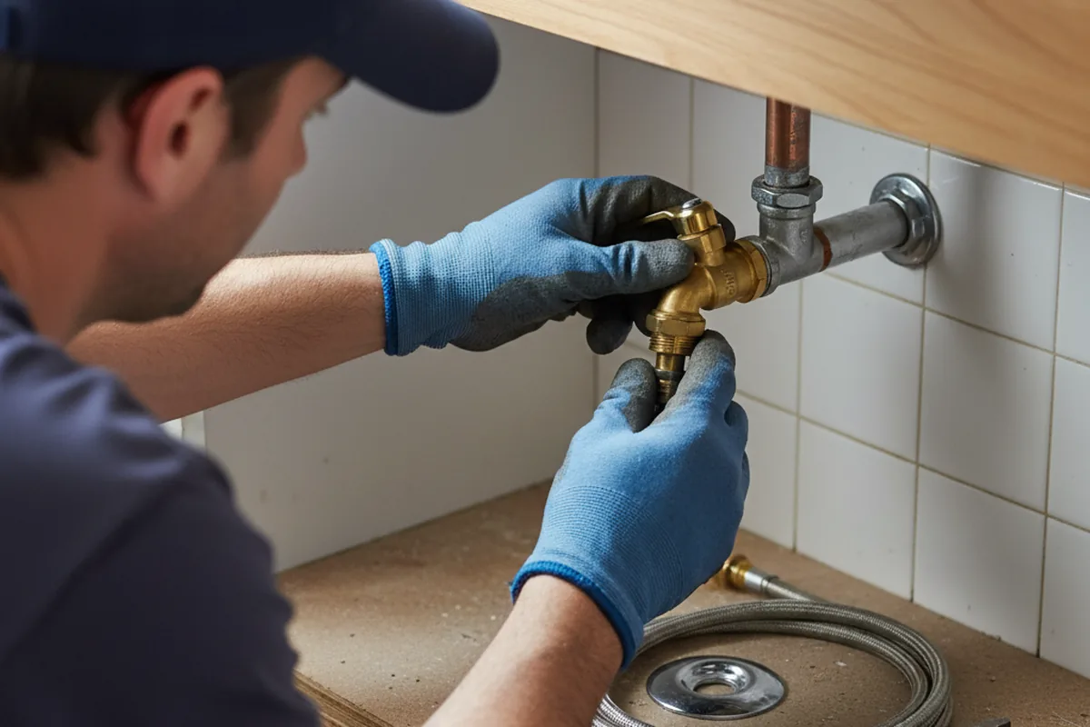 Shutoff valve and fitting work during Faucet and Fixture Repair in Mora